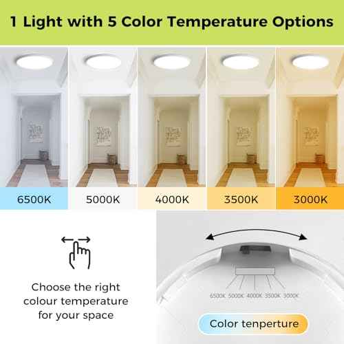 4Pack LED Flush Mount Ceiling Light Fixture, 12Inch 24W, Dimmable&3000K/3500K/4000K/5000K/6500K Adjustable Low Profile Ceiling Lights, 3200LM Modern Lamp for Bedroom, Porch, Kitchen, Hallway, White