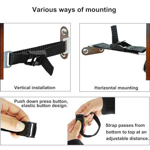 Anti Tip Furniture Anchors,(4 Sets) Adjustable Child Safety Anchors ? Earthquake Proof & Baby Proofing Kit for Securing Dressers, TV Stands, Cabinets, Bookshelves.