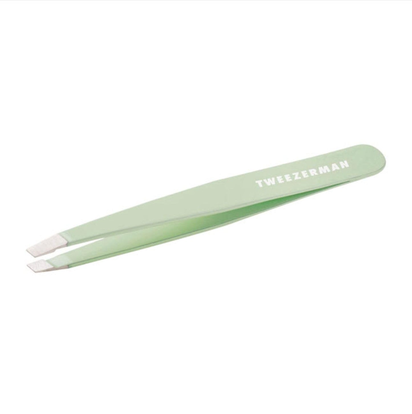 Tweezerman Stainless Steel Slant Tweezer - Eyebrow Tweezers for Women and Men (Pistachio)