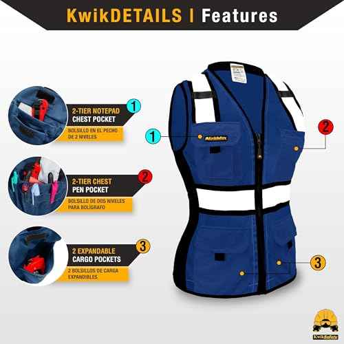 KwikSafety - Multi-Color Safety Vest for Women | Premium Reflective High Visibility Vest, ANSI Class Unrated