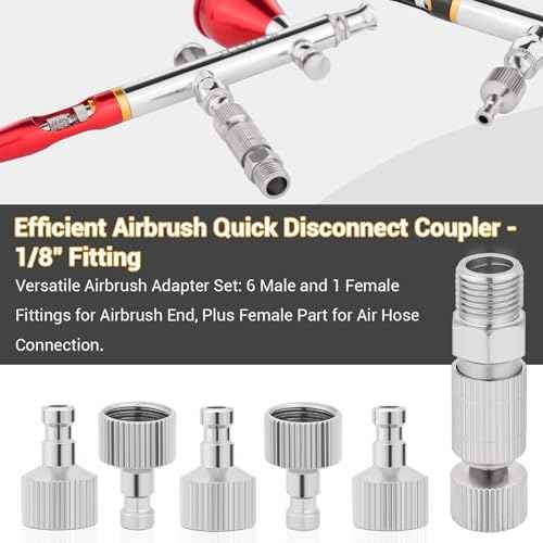 NEOECO Airbrush Quick Disconnect Coupler Release Fitting & Plug, 6pcs 1/8 in BSP Male and Female Connections Adapter Air Brush Accessory