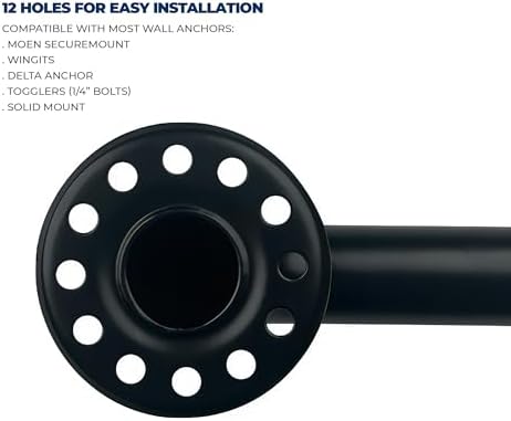 2 Pack 16 Inch Shower Grab Bars - Matte Black - Grab Bars for Showers, Bathtubs, Seniors, and Elderly