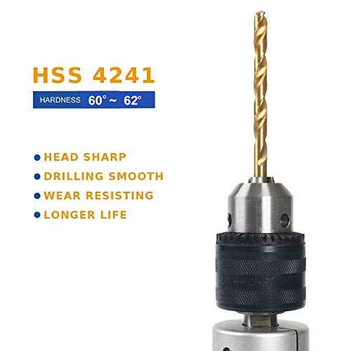 5PCS, 3/8", Titanium Coated Drill Bits