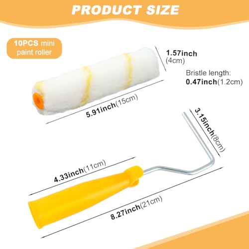 10pcs Paint Roller Covers, 6-inch Nap Shedless Microfiber Roller Cover, House Painting Supplies for Graining Knurling Furniture Cabinets Art Supplies DIY