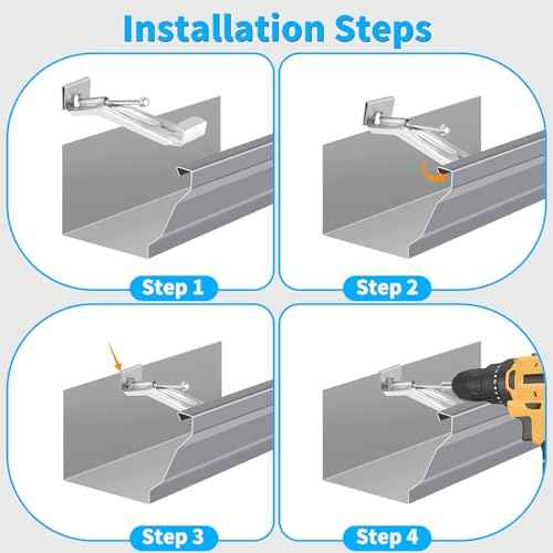 5 Inch Gutter Hangers, Hidden Aluminum Gutter Brackets with Assembled Screw - Support Sagging rain gutters.(100 Pcs)