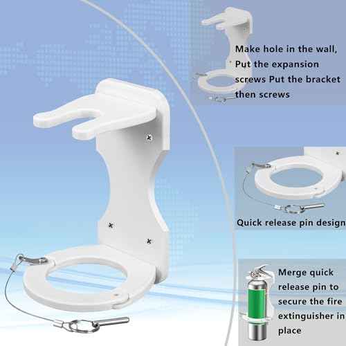 Boat Nylon Fire Extinguisher Bracket,Mounting Bracket with Quick Release Pin,Fire Extinguisher Brackets Compatible with Fire Extinguishers (White)