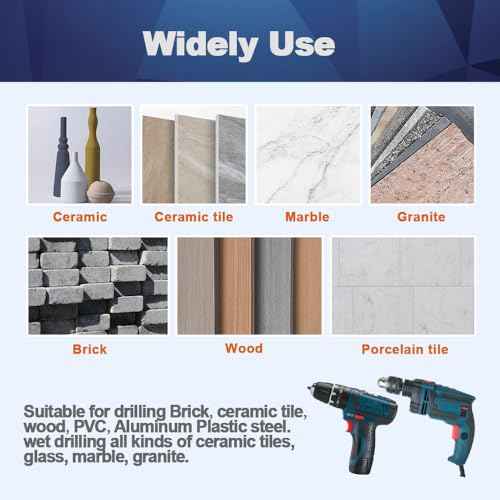 Diamond Drill Bit - BRSCHNITT 10pcs Masonry Drill Bits Set for Porcelain Tile Ceramic Stone Granite Marble,Hex Shank Diamond Hole Saw Drill Bit
