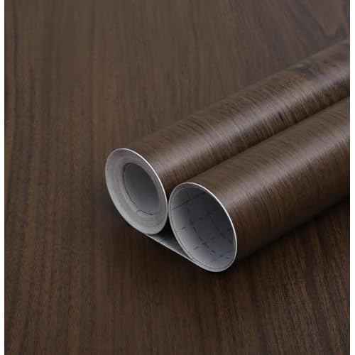 GloryTik 17.7"x118"Red Brown Wood Contact Paper Peel and Stick Wallpaper Faux Wood Grain Removable Self Adhesive Wood Look Wallpaper Contact Paper for Countertops Cabinets Furniture Room Wall Decor