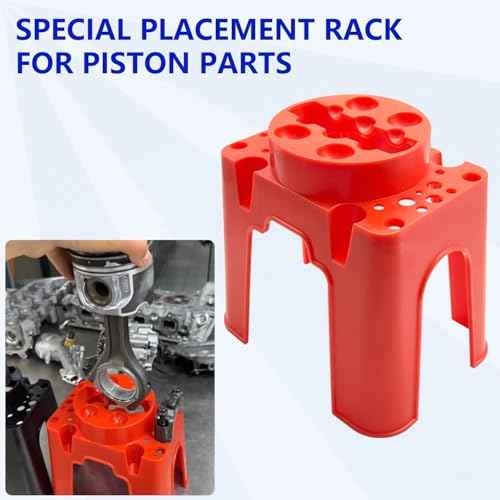 ZKTOOL 4Pcs Valve Piston Funnel Parts Display Rack, Valve Storage Rack and Piston Storage Rack, Cylinder Screw Display Rack, Piston Parts Special Placement Rack