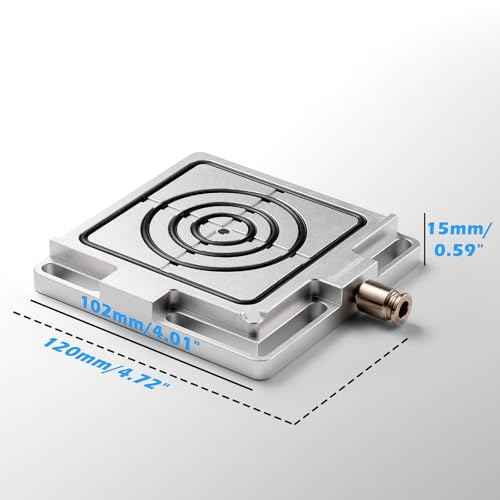 SainSmart Genmitsu Vacuum Clamp Pod, Aluminum CNC Hold Down Kit for Woodworking, Metal, Acrylic, High-Precision CNC Router Accessory for Milling Project, Size 4.7" x 4" x 0.6" (120 x 102 x 15mm)
