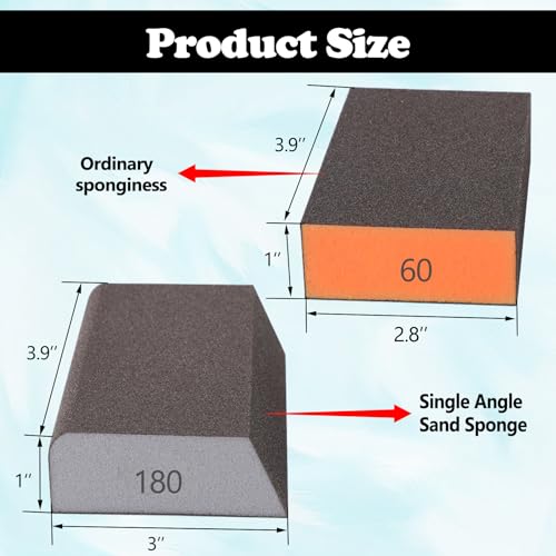 10 Sheets Sanding Blocks, Washable and Reusable Sanding Sponge for Wood Drywall Metal Glass Coarse/Medium/Fine 60/80/120/180/220 Grit Sandpaper Block