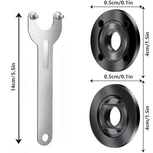 11 Pcs Angle Grinder Nut Angle Grinder Wrench Kit 5/8-11 Flange Metal Lock Nut Fits for Dewalt Milwaukee Makita193465-4 Metabo Bosch 4.5" 5" Grinder Parts
