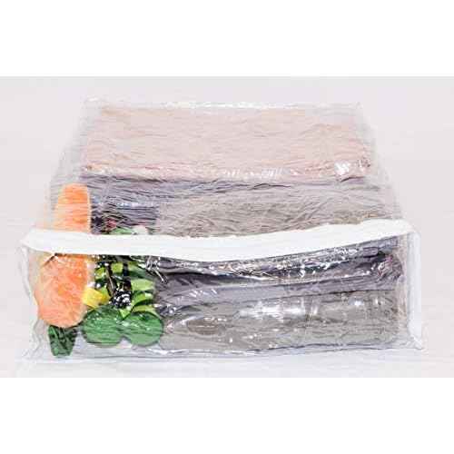 Set of 10 Clear Vinyl Zippered Storage Bags 15 x 18 x 5 Inch