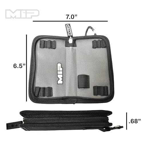 MIP RC Mini Tool Bag 13 Pocket Holds 1/4 Hex & Nut Driver Bits, Precision Tools for RC Car Repair, Quadcopter, Helicopter, and FPV Racing Drone Models, Model 5211
