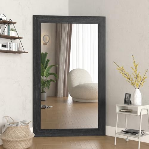 Mirror Frame Border Rustic Wood Wallpaper Border Peel and Stick Bulletin Board Borders Removable Waterproof Mirror Borders Bathroom Tile Sticker Wall Tape Trim for Kitchen Dark Grey 3"x197"