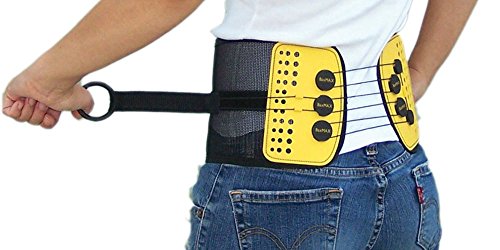 Lumbar Support Belt with Compound Pulley System - Made of Lightweight & Breathable Mesh - Instant Relief for Low Back Pain (Large)