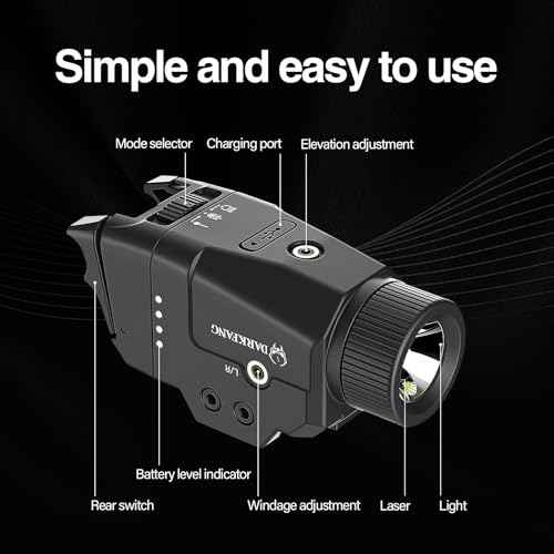 DARKFANG Pistol Green Laser Light Combo with High and Low Switch System for Picatinny and GLK Rails