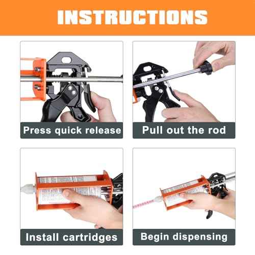Epoxy Gun Dual Cartridge 200 ml / 215 ml (1:1 & 2:1), Manual 2 Part Epoxy Gun for Panel Bonding Adhesive, Fillers, Structural Epoxy, Plastic & Fiberglass Repair