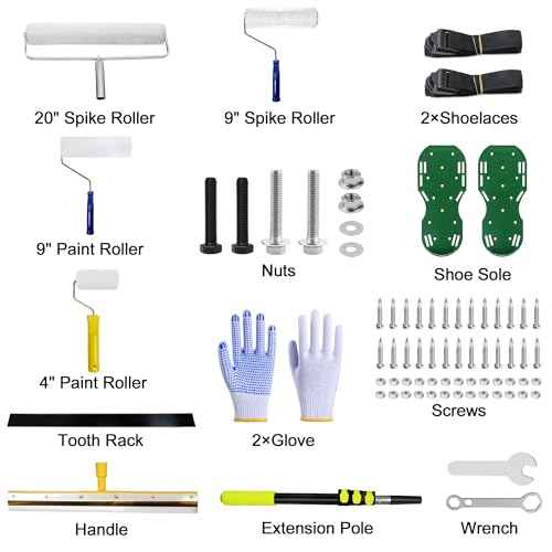 Self-Levelling Cement Tool Kit, Epoxy Floor kit, Spike Roller for Self Leveling, Paint Roller, Epoxy Shoes Spikes, Concrete Tools, Epoxy Roller, Floor Leveling Tools (Advanced)