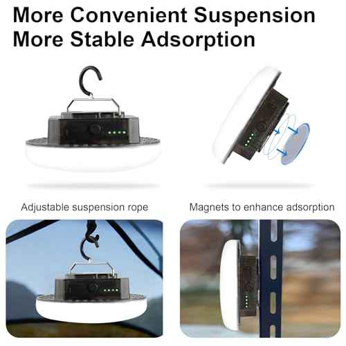 10000mAh 4000LM Rechargeable Camping Light with Motion Sensor and Radar , Standby Time of 72 Hours Automatic Light Portable Camping Lantern 30W with Magnet , IPX5 Waterproof Tent Lights