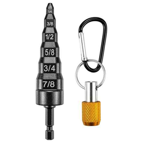 6 in 1 Copper Swaging Tool HVAC, Black Pipe Expander with Drill Bit Holder & Carabiner, Swage Tool HVAC for 1/4, 3/8, 1/2, 5/8, 3/4, 7/8 Tube, Swedge Tools for AC Swagging Repair