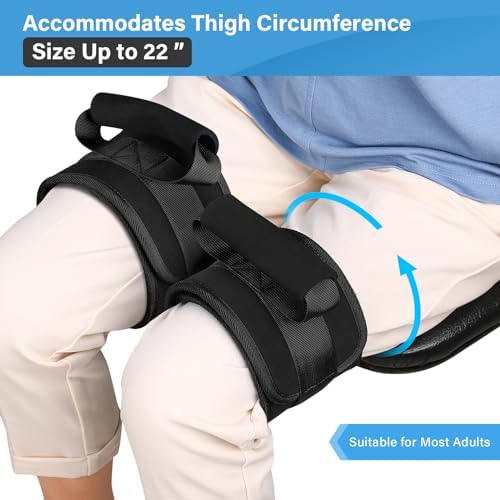 Leg Lifter Strap Set of 2 for Limited Mobility,Thigh Lifter Strap with Padded Grip and Loop for Knee Hip Surgery Recovery Aids,Mobility Aids Tool Get in and Out of Bed,Car,Wheelchair