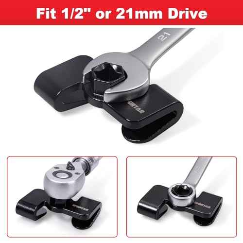 Spurtar Wrench Extender Tool, Adjustable Wrench Extender Adapter for 1/2" Drive or 21mm Hex Drive with Heat Treatment for Cheater Bar