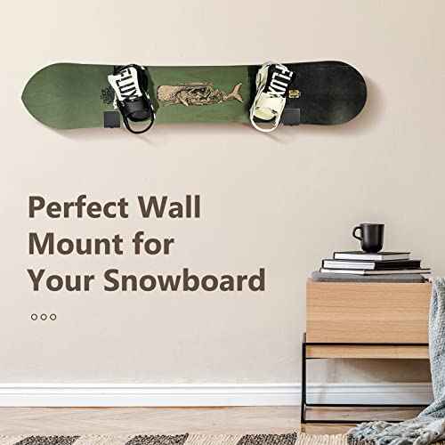 Alpinista Snowboard Wall Mount Display, Solid Aluminum Snowboard Mount Wall for Home and Garage Snowboard Storage and Surfboard