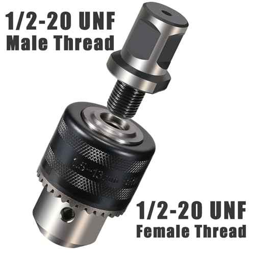 1/16''-1/2'' Magnetic Drill Chuck Adapter, 3/4'' Weldon Shank with Chuck Key, 1/2''-20 UNF Thread Drill Bit Adapter, Mag Drill Chuck for Magnetic Drill