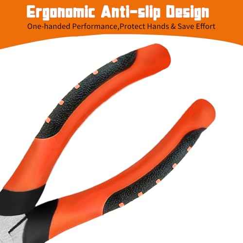 Needle Nose Pliers 8"&6",Premium Long Nose Pliers Set with Wire Cutter Heavy-Duty CRV Steel,Pliers with Soft Grip for Home/Jewelry/Crafts-2 Pack