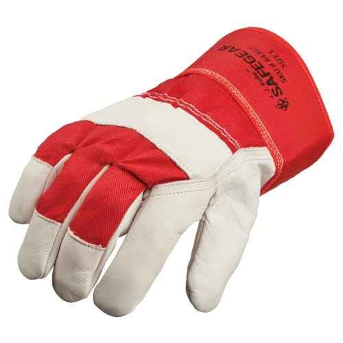 J. J. Keller SAFEGEAR Red Cowhide Leather Work Gloves - 3 Pairs
