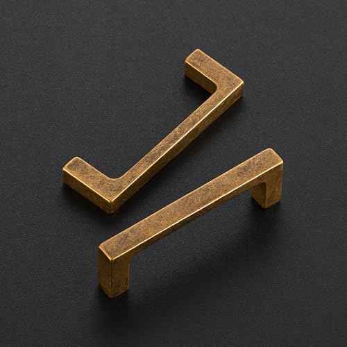 Ravinte 30 Pack Solid 3 Inch Kitchen Square Cabinet Handles Antique Brass Pulls Drawer Pulls Kitchen Cabinet Hardware Handles