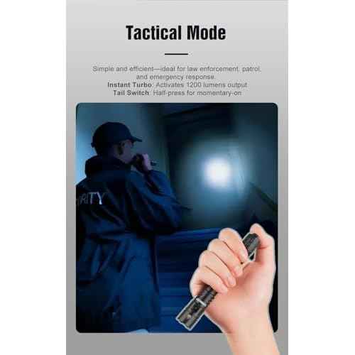 P2A Compact Dual-Mode Tactical Flashlight, 1200 Lumens Turbo Mode with 330m Beam Distance, USB-C Rechargeable 2xBattery, IP68 Waterproof, Pen-Shaped Design with Pocket Clip