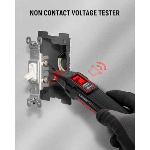 KAIWEETS Circuit Breaker Finder with LCD Display, GFCI Outlet Tester, Electrical Circuit Tracer Tool with NCV Test & Flashlight, Includes Carrying Case - KT301