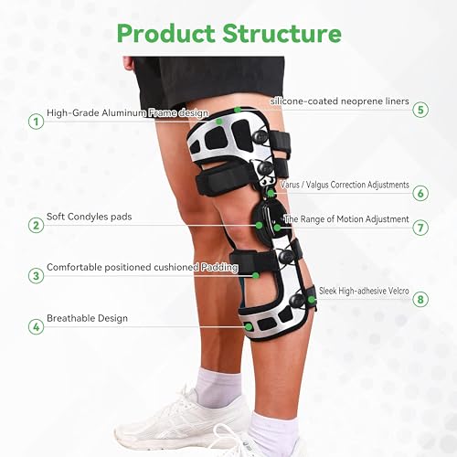 Orthomen OA Unloader Knee Brace, for Mild to Severe Osteoarthritis, Bone-on-Bone Pain Relief with Dual Unloading, Fit Medial & Lateral Stability Ideal for Men and Women (M-Right)