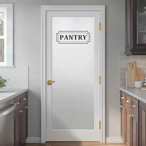 Pantry Door Decal ? Black Vinyl Sticker for Glass Pantry Door Organization, Farmhouse Kitchen Decor Pantry Sign, 10 x 3.75 Inch
