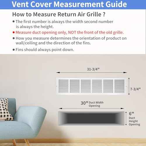 30"W x 6"H [Duct Opening Size] Steel Return Air Grille, Air Return Vent Cover for Ceiling and Sidewall - HVAC Air Vent Covers - [Outer Dimensions: 31.75"W x 7.75"H]