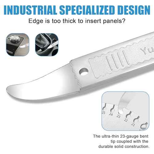 4140 Dual-purpose Steel Pry Bar, Multi-Function Trim Removal Tool for Automotive Panel,Planes Panel, Interior &exterior Trim Removal (Silver Pry Tool 1pc)
