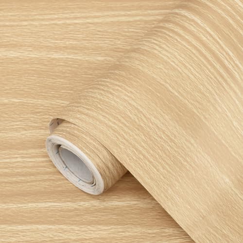 Maple Wood Grain Peel and Stick Contact Paper 17.7¡± x 197¡± Removable Self-Adhesive Decorative Wood Wallpaper Waterproof Vinyl for Walls Kitchen Furniture Cabinets Countertop Crafts