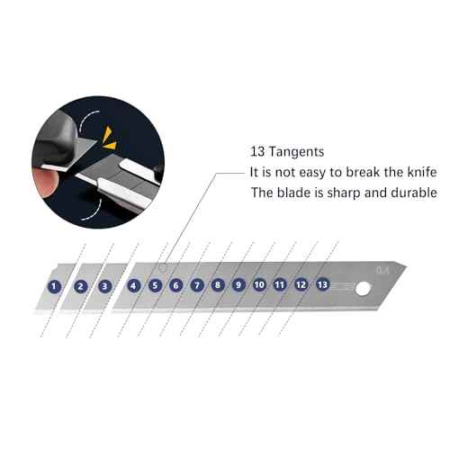 Tools 9mm Utility Knife Replacement Blades,60 Degree Snap Off SK4 Steel Blades for Retractable Cutting Knives, Hobby, Craft Knife, Box Cutter 50PCS