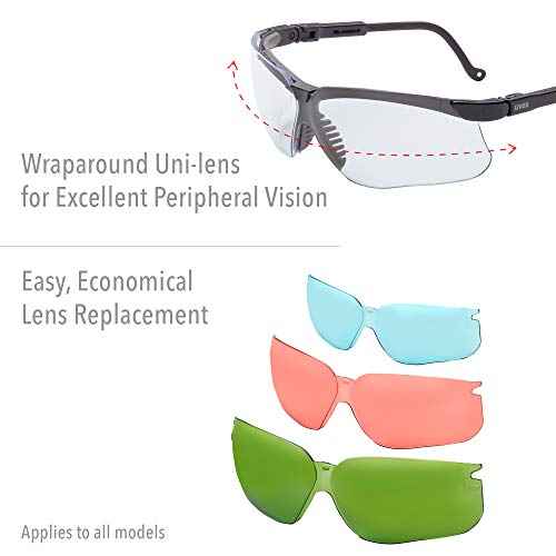 Honeywell Uvex by Genesis Safety Glasses with Uvextreme Anti-Fog Coating, Black Frame
