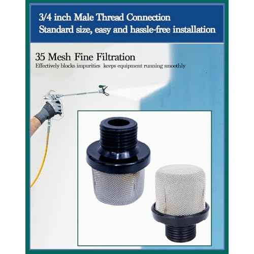 (2-Pack) 288716 3/4¡± 35Mesh Airless Paint Sprayer inter filter with Teflon Tape, Compatible with Graco Magnum X5 LTS15 X7 LTS17 ProX7 ProX17 ProX19 ProLTS170 ProX19 ProLTS190, Garden Hose Inlet Filter