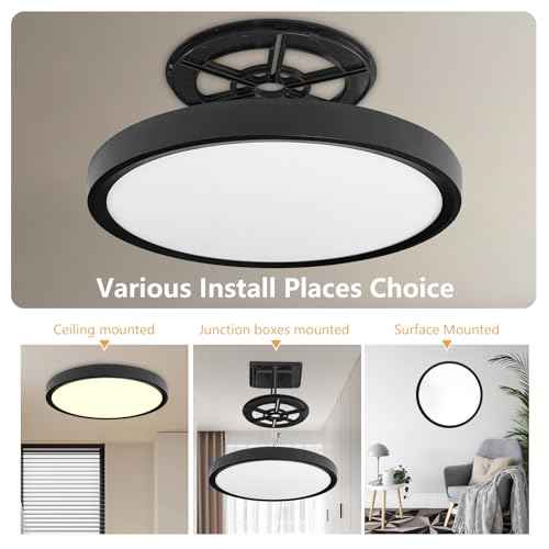 2PK 15.8 Inch Led Ceiling Light Flush Mount, 32W, 3480LM, 3000K/4000K/6000K CCT Selectable Super Slim LED Ceiling Light, Low Profile Round Flat Panel Fixture for Hallway, Bedroom,Kitchen ect