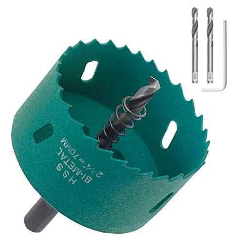 2 3/4 inch/70mm Hole Saw BI-Metal Hole Saw Tools,Hole Cutter, Cut Smooth and Fast for Cornhole Boards, Wood, Plastic, Drywall, Fiberboard