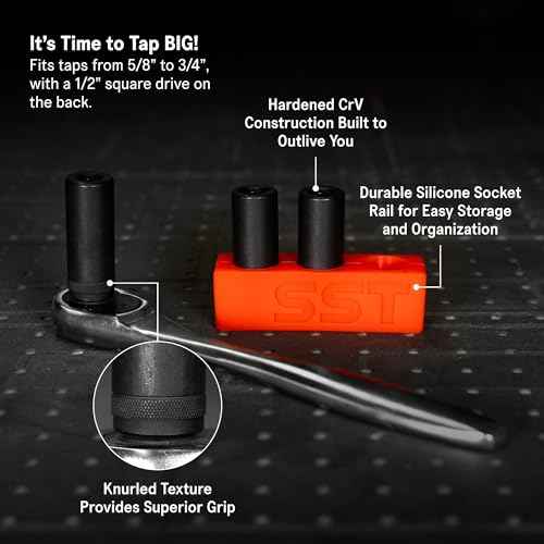 SST - Tap Socket Wrench - 3-Piece Adapter Set - Snug, Secure, & Durable - Easy Storage & Organization - Fits All Number & Fractional M.C.T.I. Standard Taps - Up to 1/2" - Designed in the USA