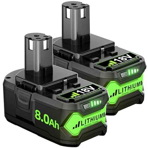 Replacement for Ryobi 18V Battery P108 8.0Ah Lithium 18V Battery ONE+ Plus P102 P103 P104 P105 P107 P108 PBP005 P109 P190 P191 P122 2Pack