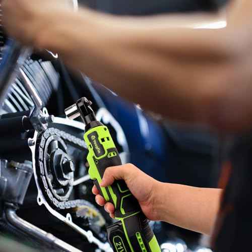 Yougfin Electric Ratchet Wrench 21V, 3/8" Cordless Ratchet Wrench 40 N.M, Battery Powered Ratchet with Battery & Charger (2.0Ah), Power Socket Torque Wrench Ratchet with 7 Sockets
