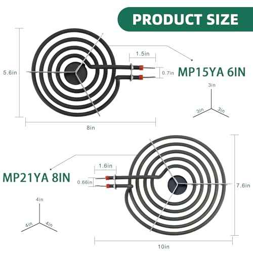 Stove Burner Pan Kit 5304430149(6")5304430150(8")&Electric Stove Burners Kit MP15YA(6") MP21YA(8") Compatible for Frigi-daire Ken-more Electric Range Stove Replaces 318067041 318067051 by MIFLUS