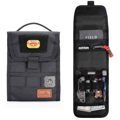 VIPERADE VE12 Folding EDC Organizer Pouch, Molle Tool Bag, Trifold Tool Pouch, Utility EDC Pocket Organizer for Outdoor and Daily Used