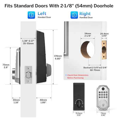 LOCK&SOLVER Keyless Entry Door Lock, Smart Lock for Front Door, Keypad Fingerprint Doorlock, App Remote Control, One-Time Code, Auto Lock, Easy Installation with Video Guide, Rust-Resistant Zinc